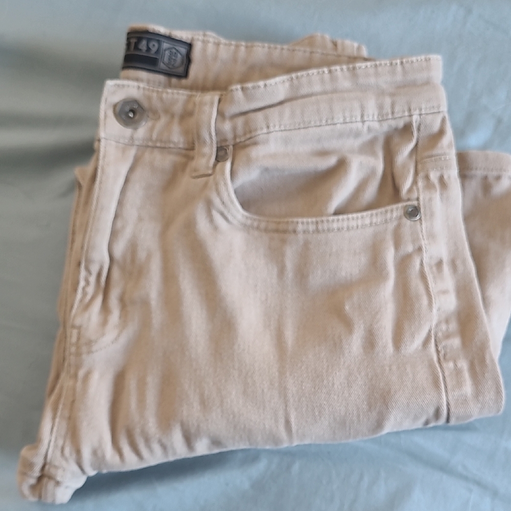 West 49 Mens Skinny Fit Beige Pants